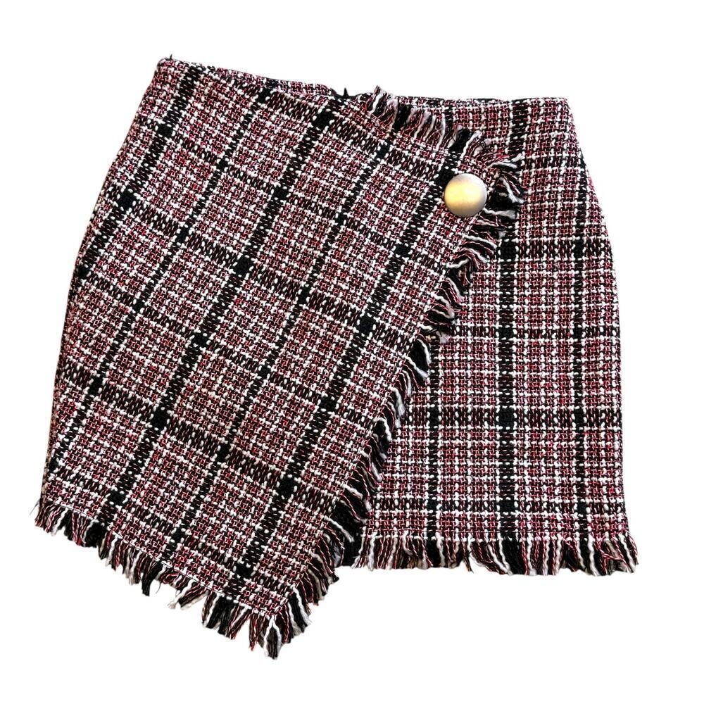Storets Tweed Fringe Mini Skirt Medium